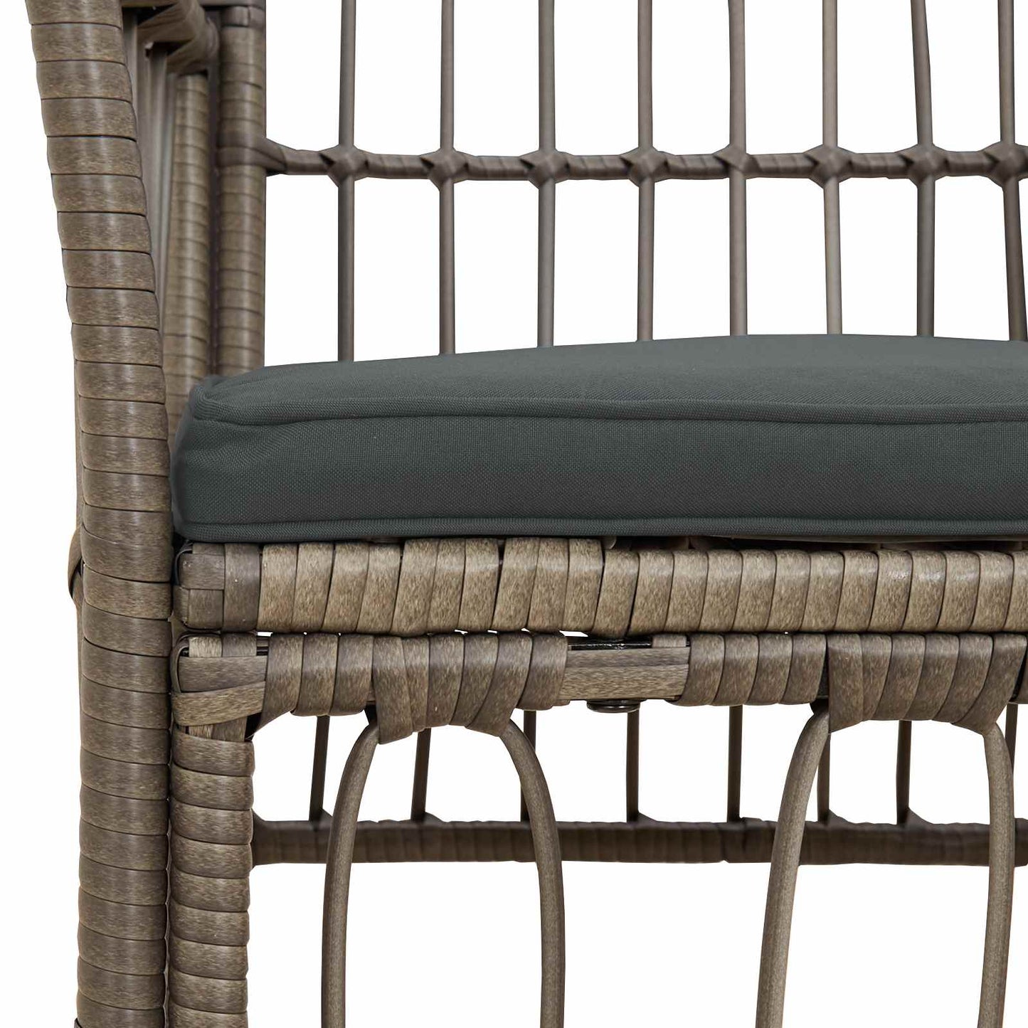 Havestole 4 stk. Grå polyrattan