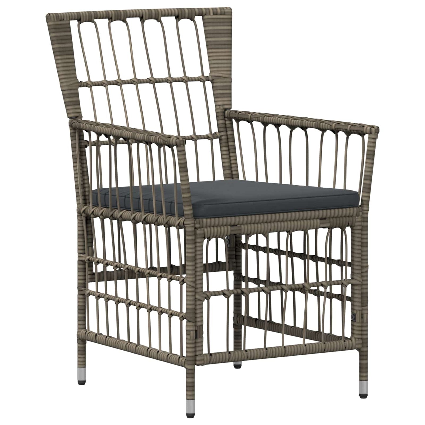 Havestole 4 stk. Grå polyrattan