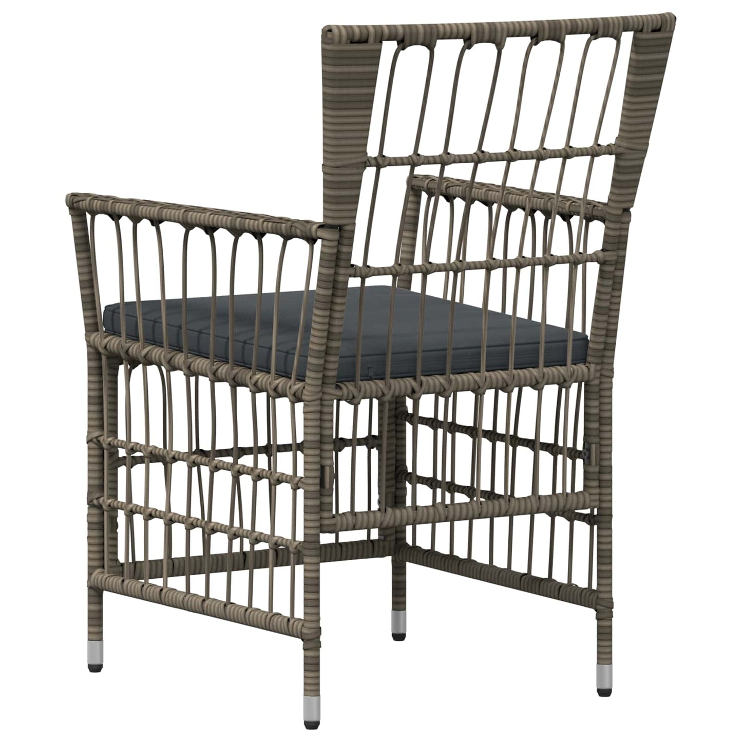 Havestole 4 stk. Grå polyrattan