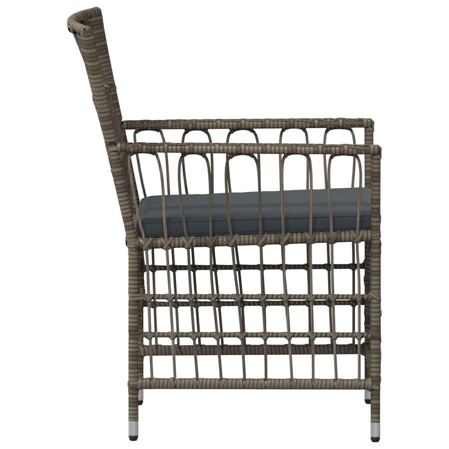 Havestole 4 stk. Grå polyrattan