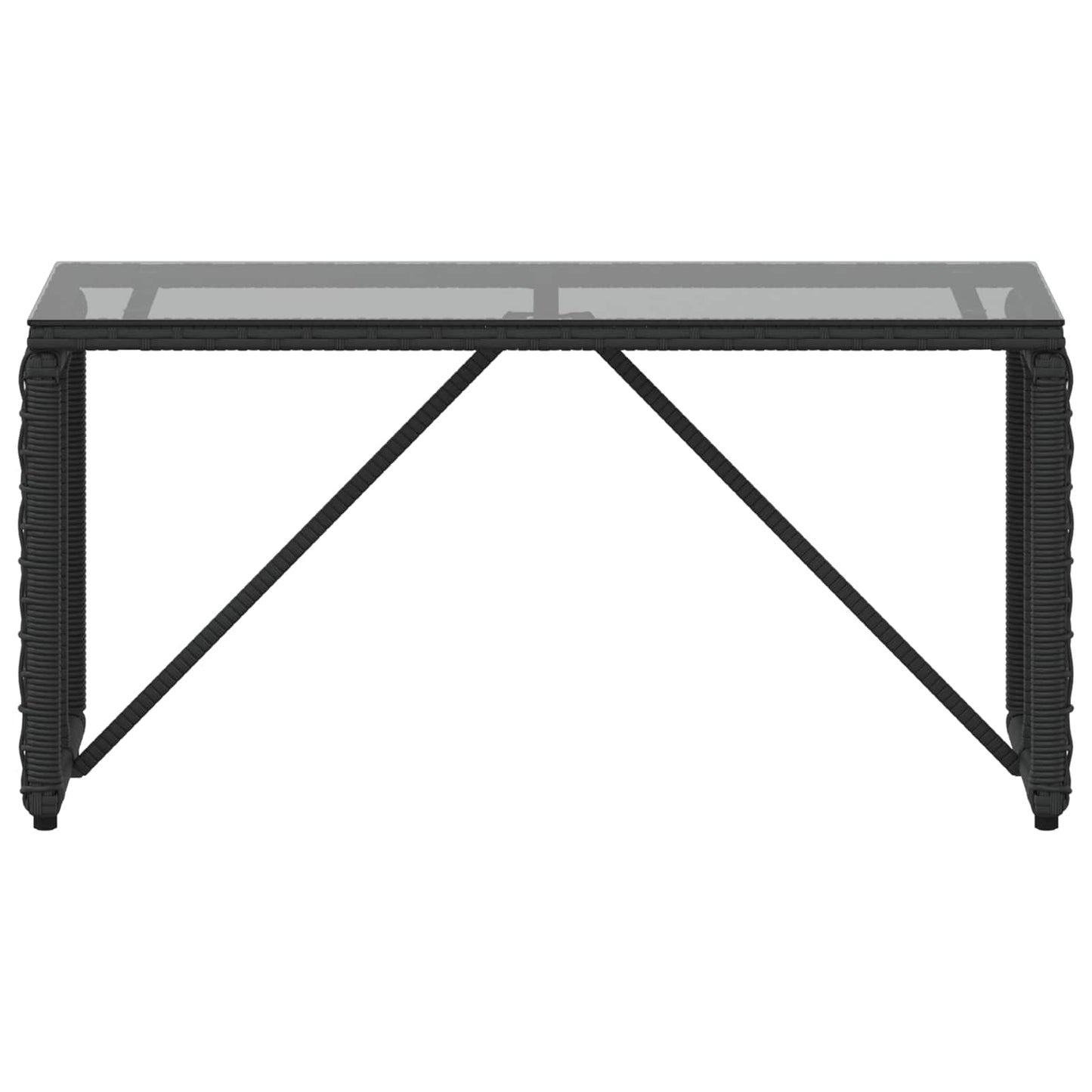 Udendørs Bord Sort 80 x 40 x 40 cm PE Rattan og Glas