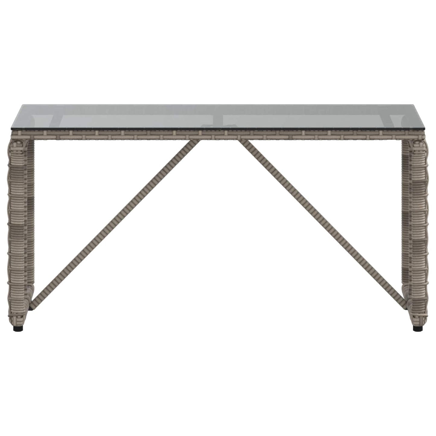 Udendørs Bord Grå og sort 80 x 40 x 40 cm PE Rattan og Glas