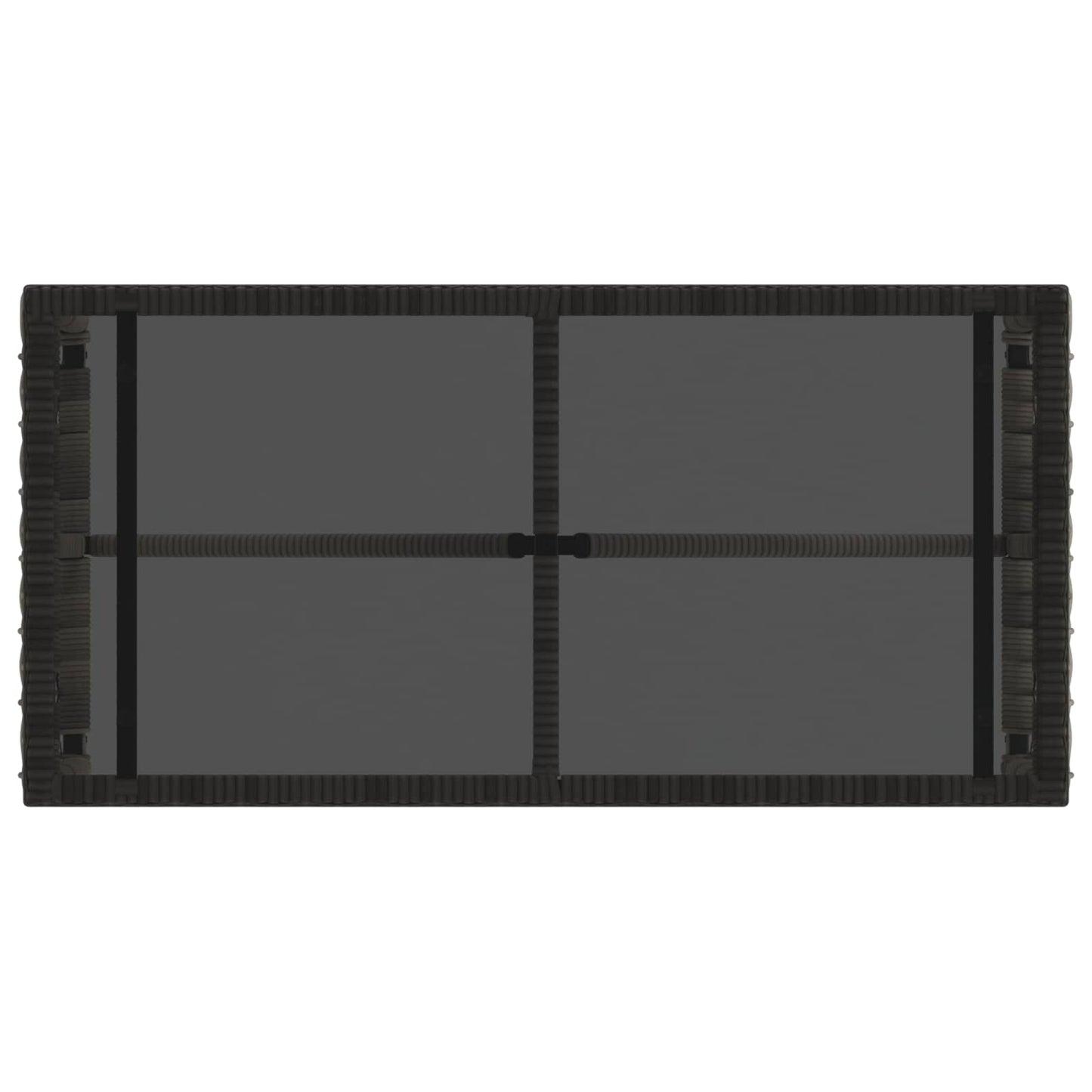 Udendørs Bord Grå og sort 80 x 40 x 40 cm PE Rattan og Glas