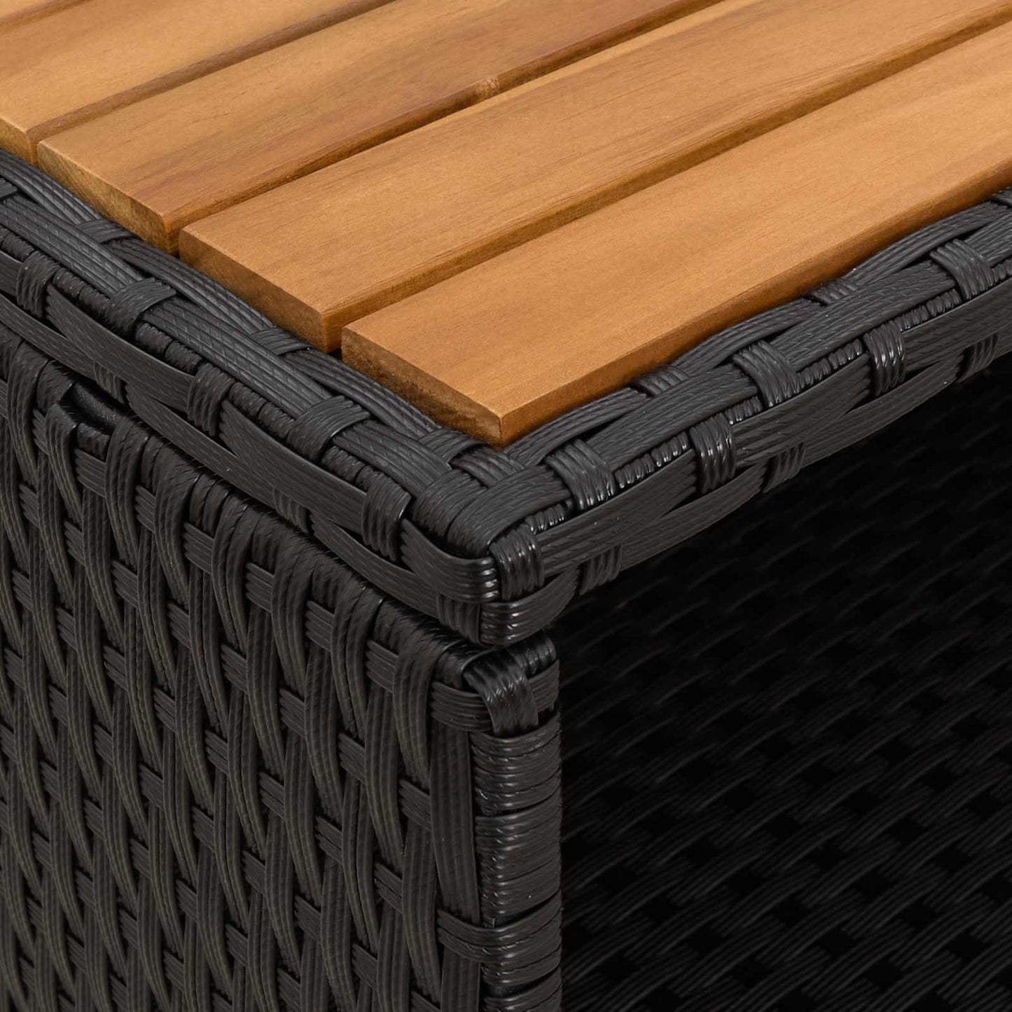 Kabinet med hylde Sort 70 x 50 x 87 cm Polyester og Roly Rattan
