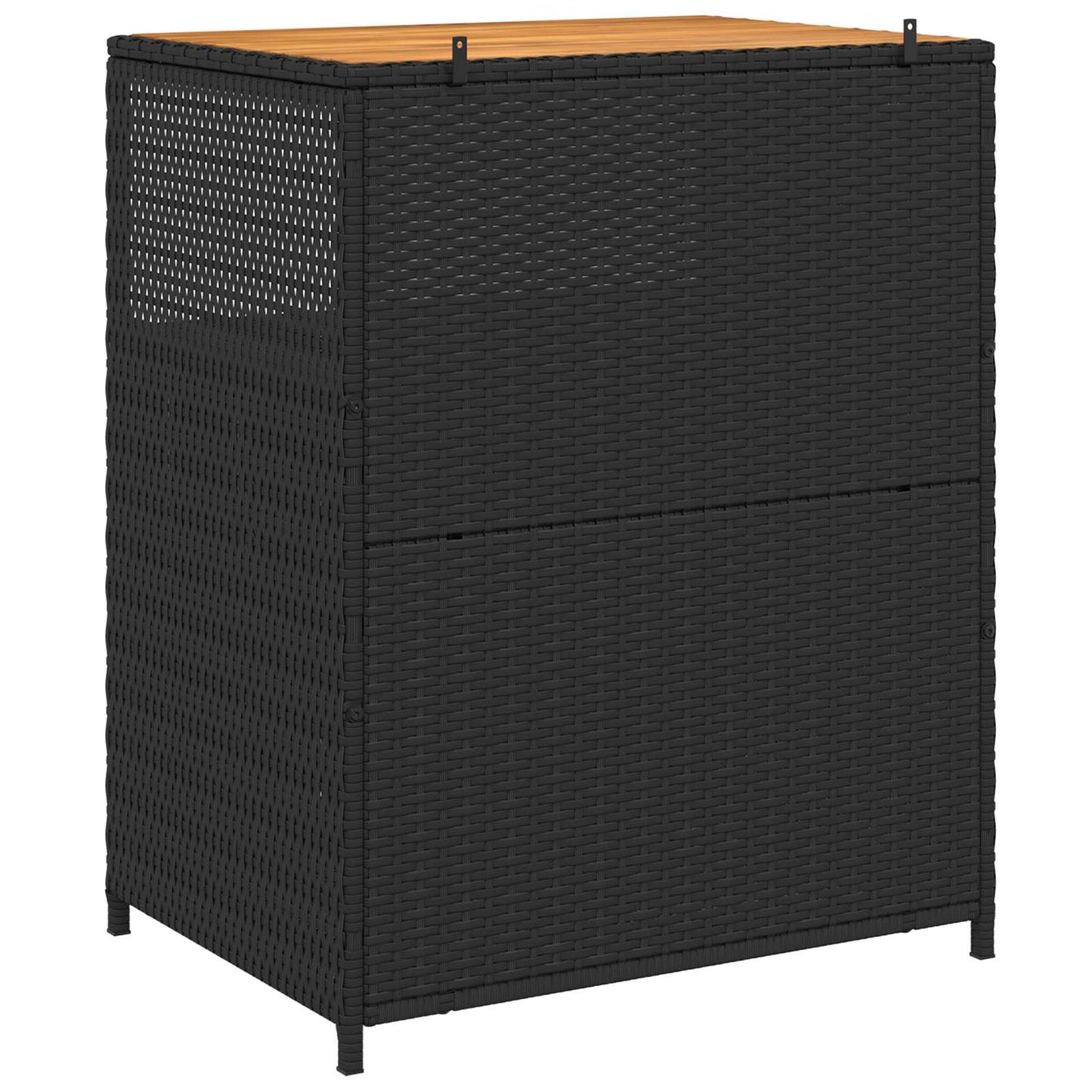 Kabinet med hylde Sort 70 x 50 x 87 cm Polyester og Roly Rattan