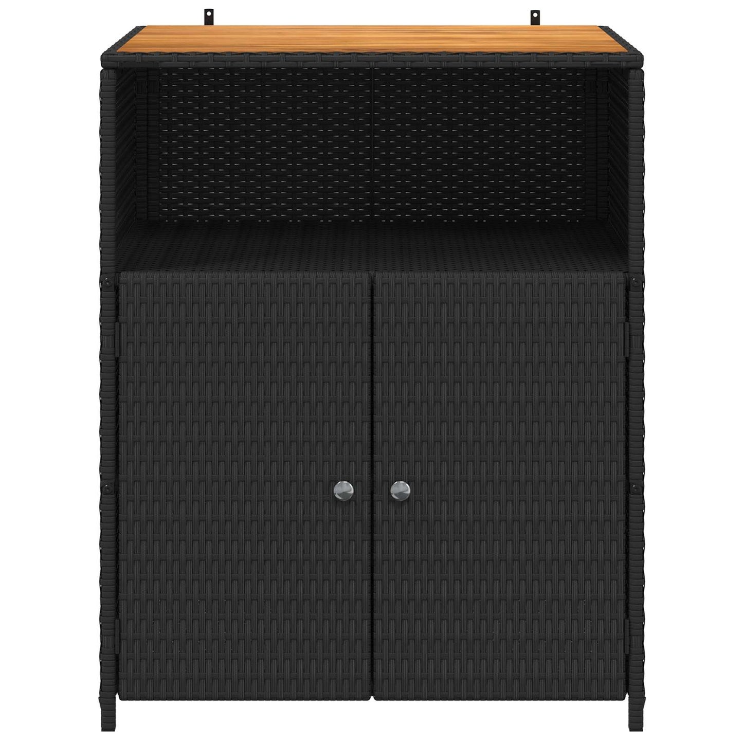 Kabinet med hylde Sort 70 x 50 x 87 cm Polyester og Roly Rattan