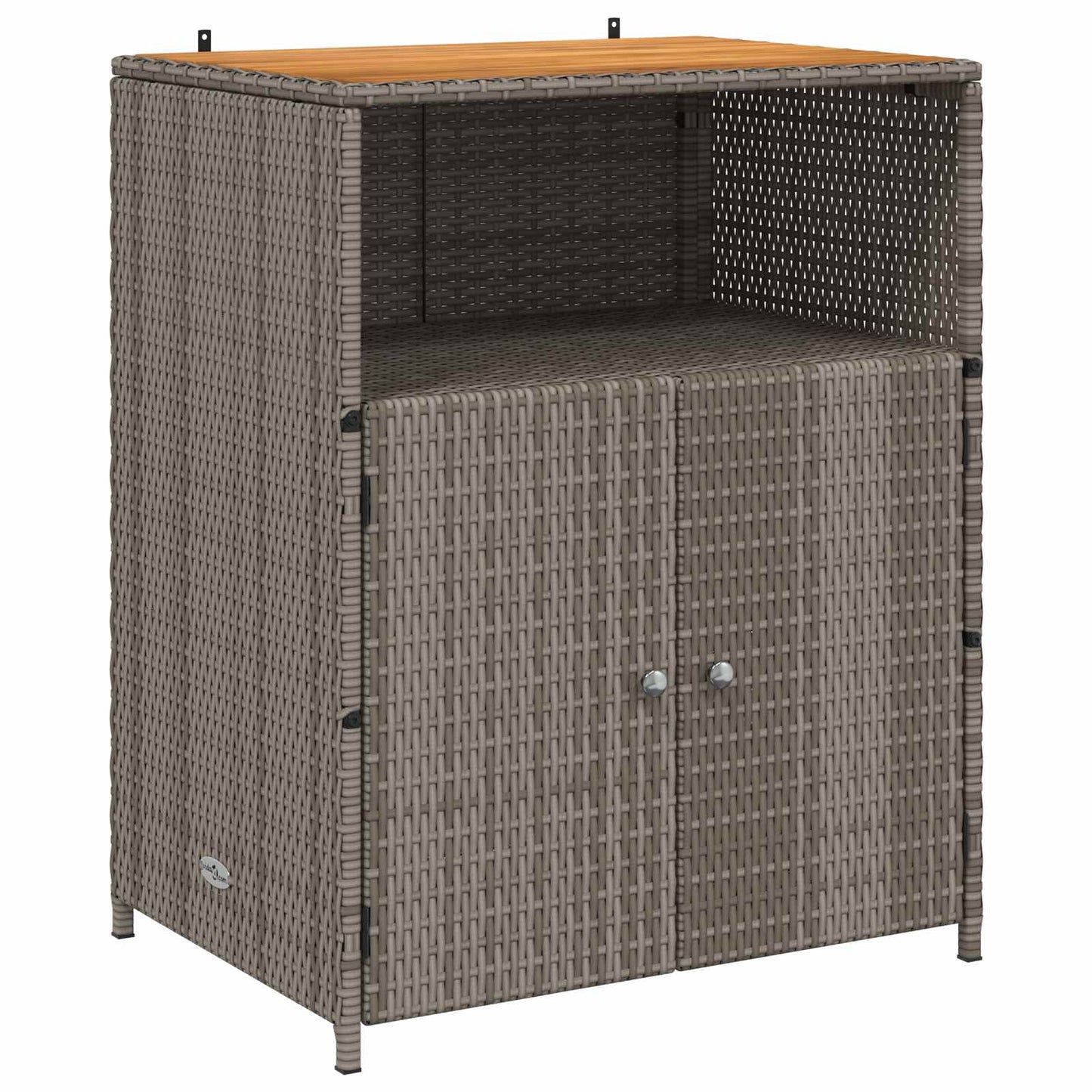 Kabinet med hylde Grå 70 x 50 x 87 cm Polyester og Roly Rattan