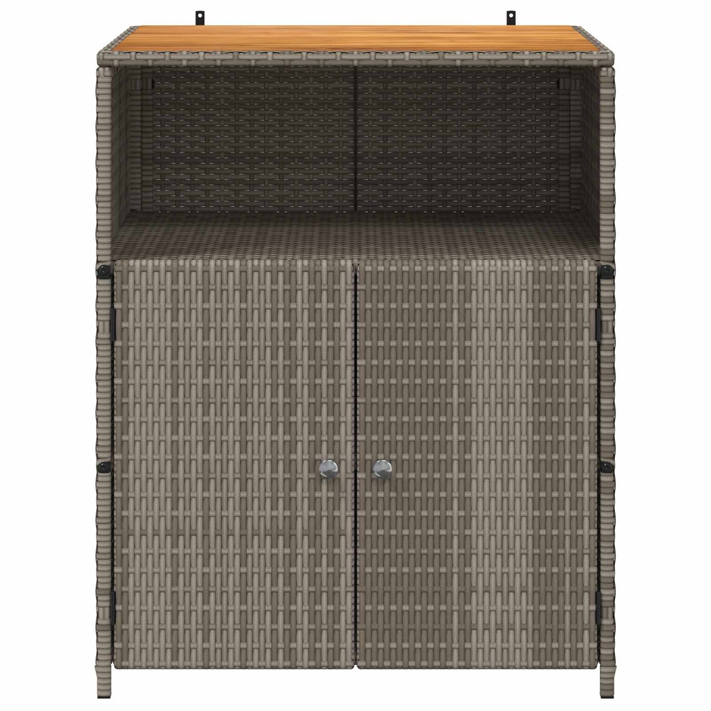 Kabinet med hylde Grå 70 x 50 x 87 cm Polyester og Roly Rattan