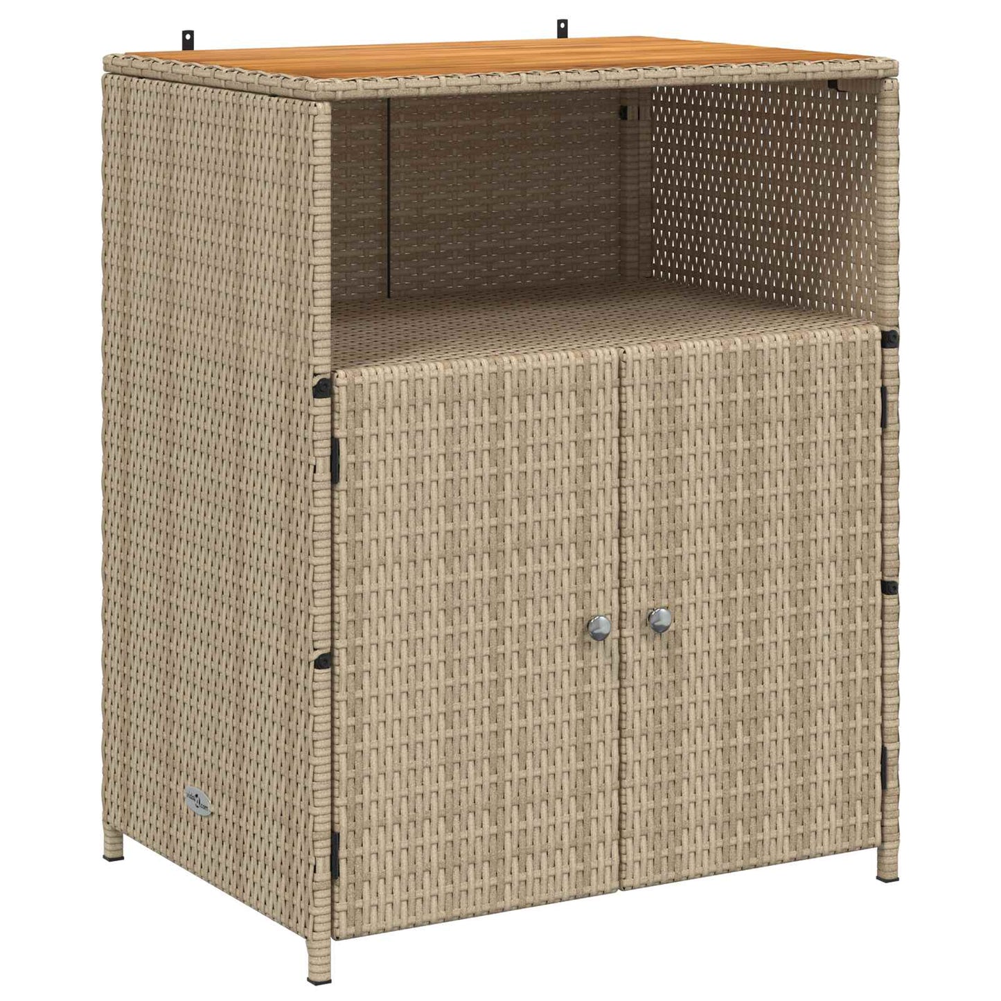 Kabinet med dør Beige 70 x 50 x 87 cm Polyester og Roly Rattan