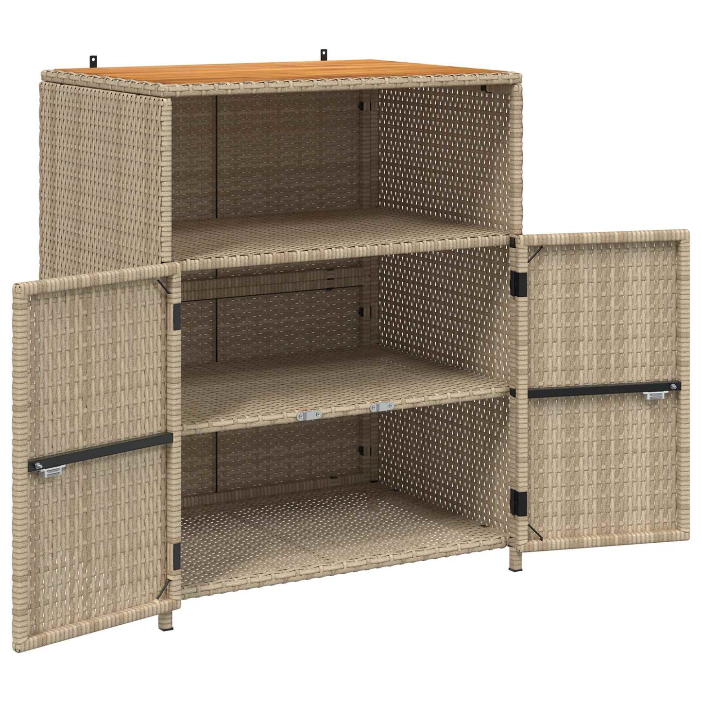 Kabinet med dør Beige 70 x 50 x 87 cm Polyester og Roly Rattan