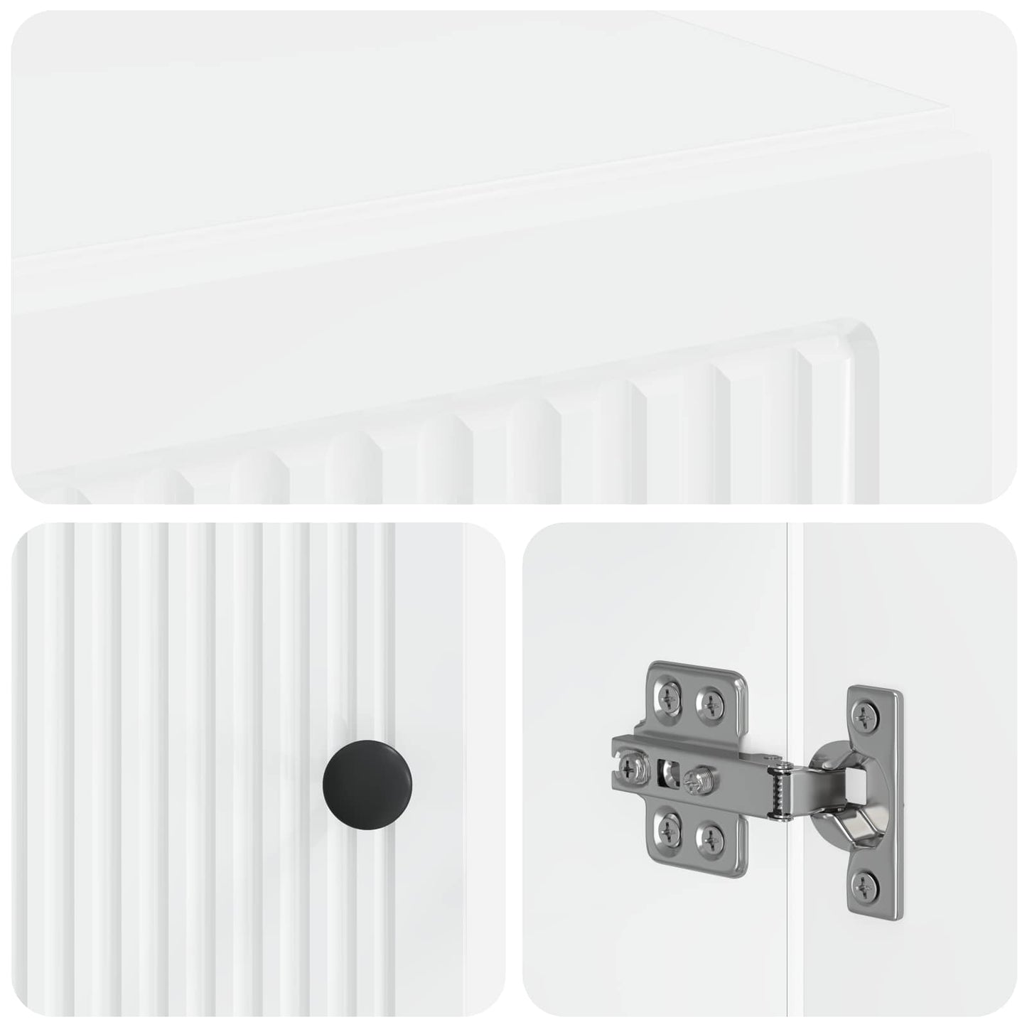 Sko skab EDE 59,5 x 39,5 x 90 cm Konstrueret træ Hvid højglans