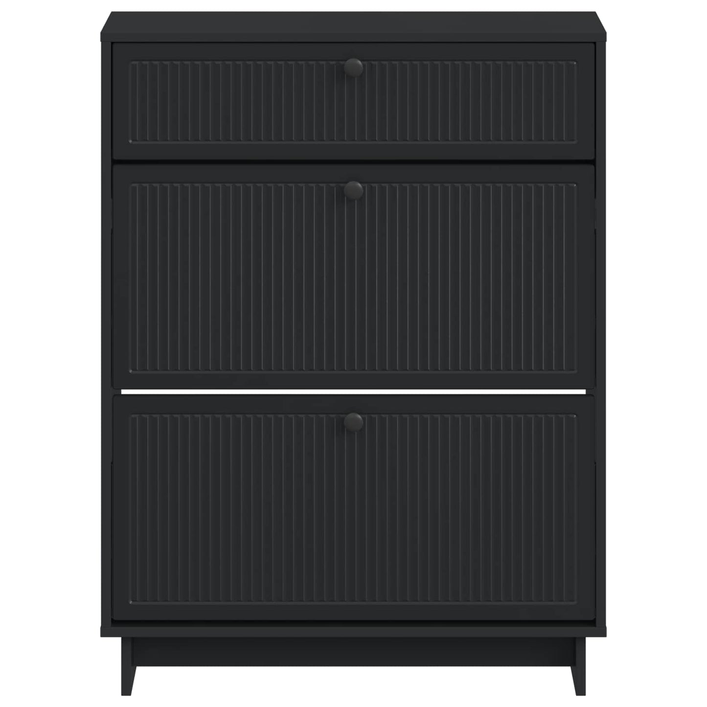 Sko skab EDE 78 x 24 x 103 cm Konstrueret træ Sort