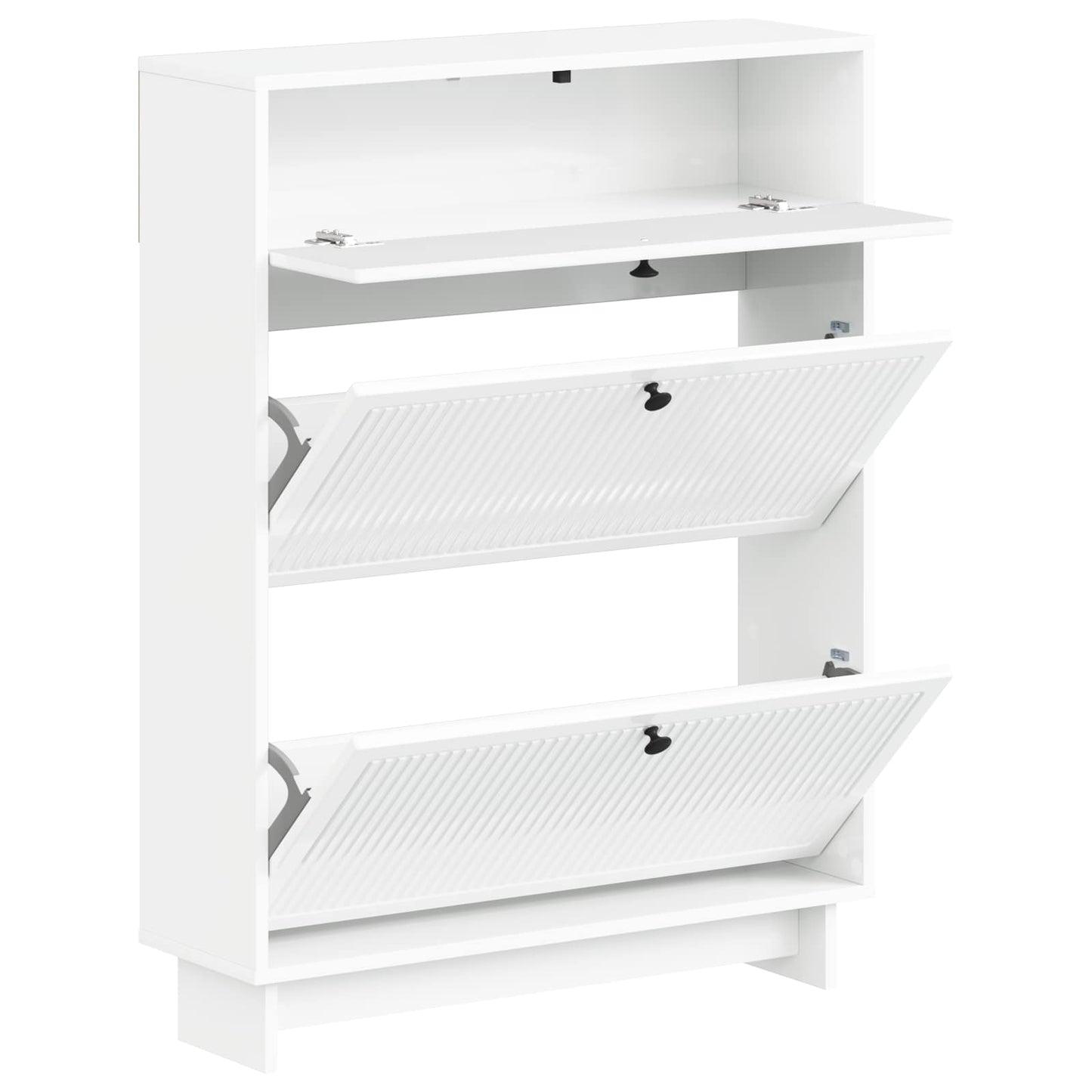 Sko skab EDE 78 x 24 x 103 cm Konstrueret træ Hvid højglans