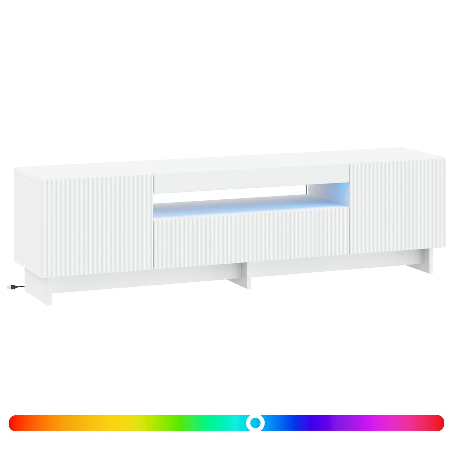 LED TV-skab Hvid Konstrueret træ