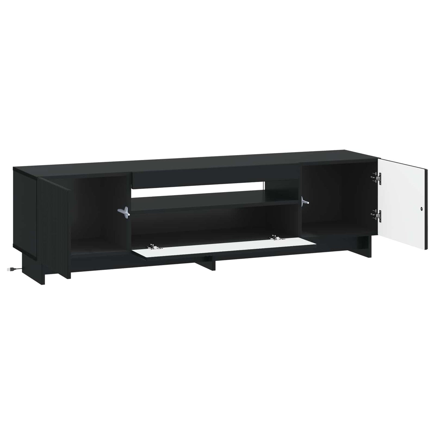 LED TV-skab Sort Konstrueret træ