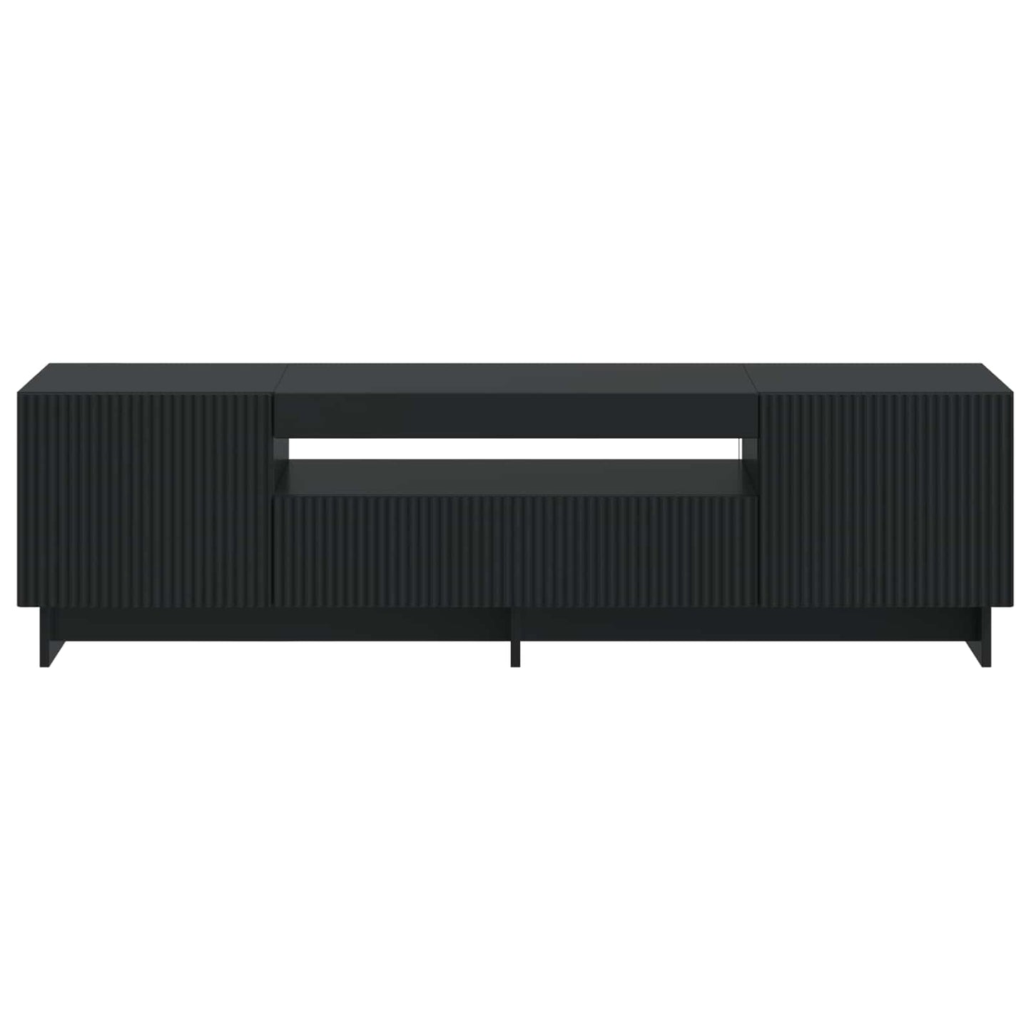 LED TV-skab Sort Konstrueret træ