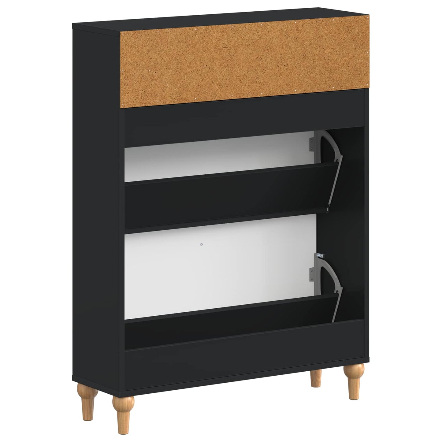 Sko skab ALKMAAR 78 x 24 x 103 cm Konstrueret træ Sort