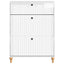 Sko skab ALKMAAR 78 x 24 x 103 cm Konstrueret træ Hvid højglans