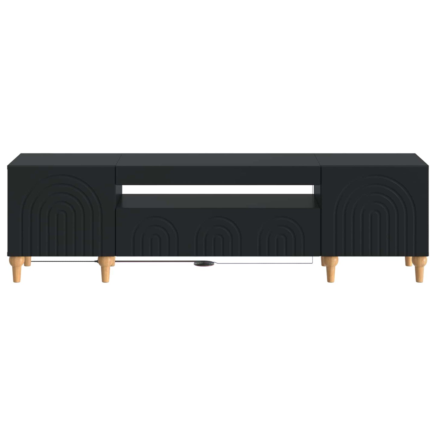 LED TV-skab Sort Konstrueret træ