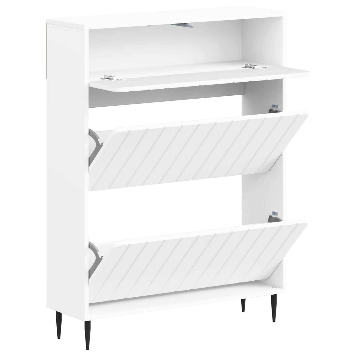 Sko skab ZWOLLE 78 x 24 x 103 cm Konstrueret træ Hvid