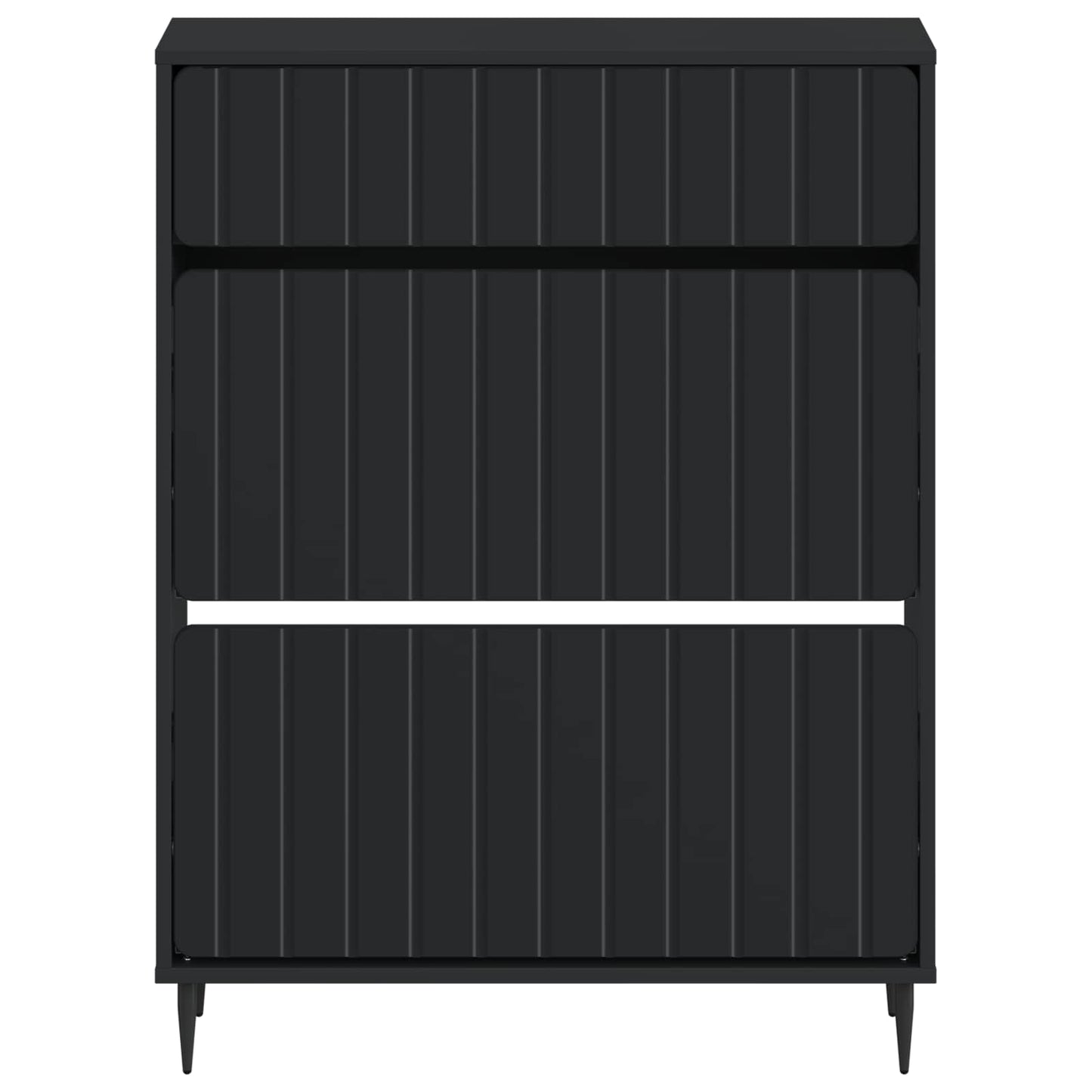 Sko skab ZWOLLE 78 x 24 x 103 cm Konstrueret træ Sort