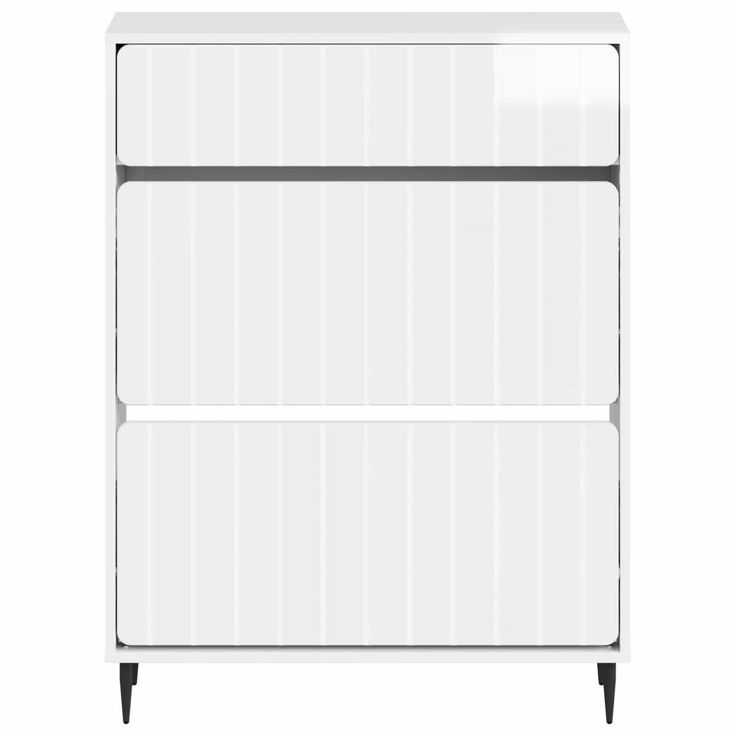 Sko skab ZWOLLE 78 x 24 x 103 cm Konstrueret træ Hvid højglans