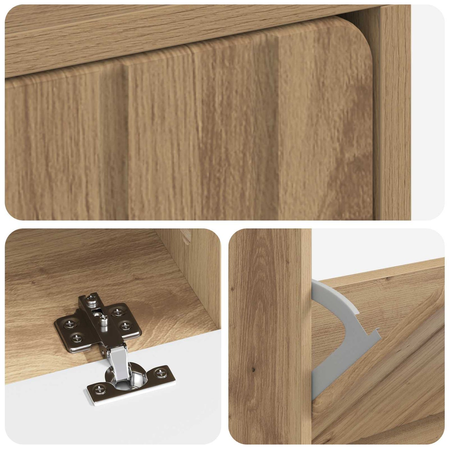 Sko skab ZWOLLE 78 x 24 x 103 cm Konstrueret træ Artisan-eg
