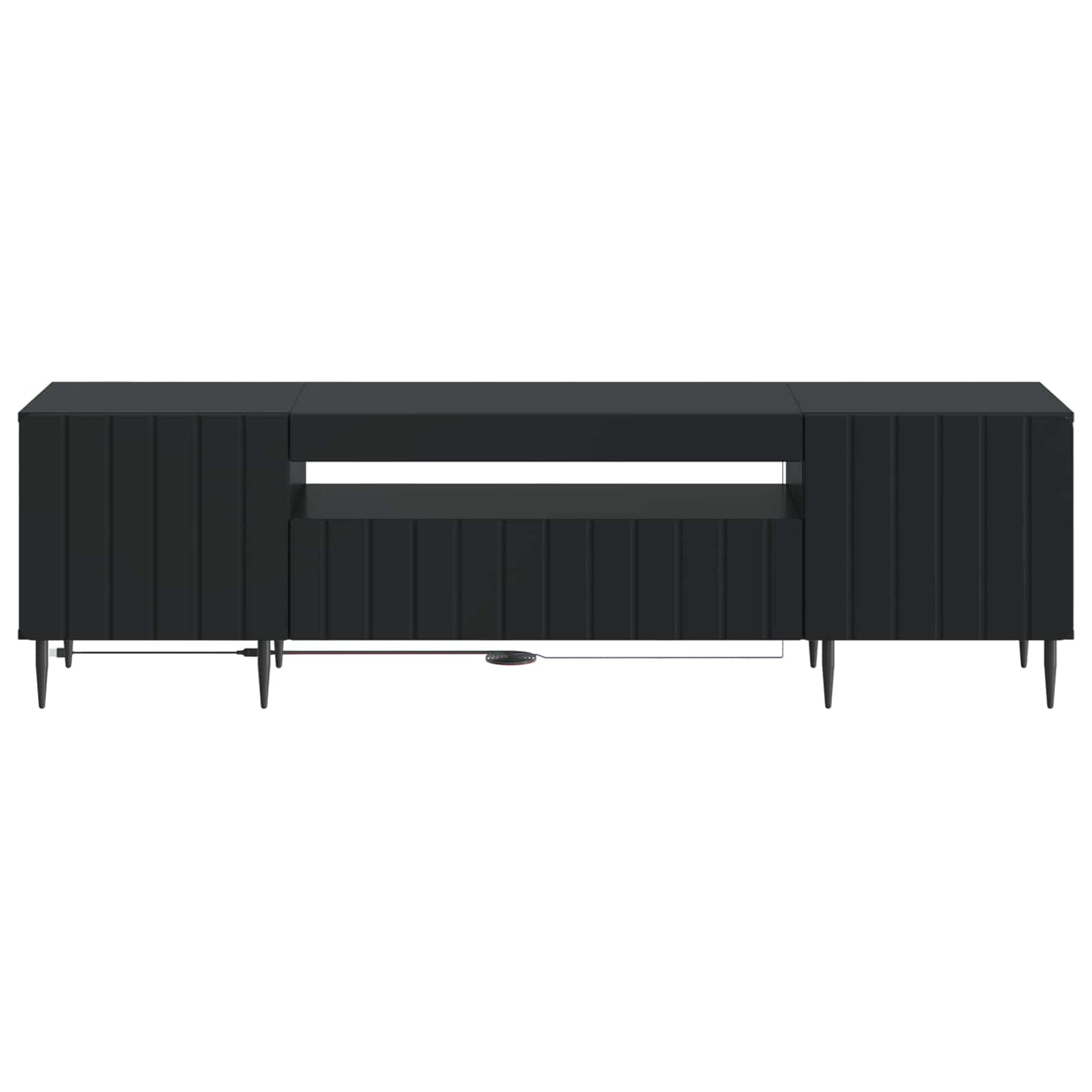 LED TV-skab Sort Konstrueret træ