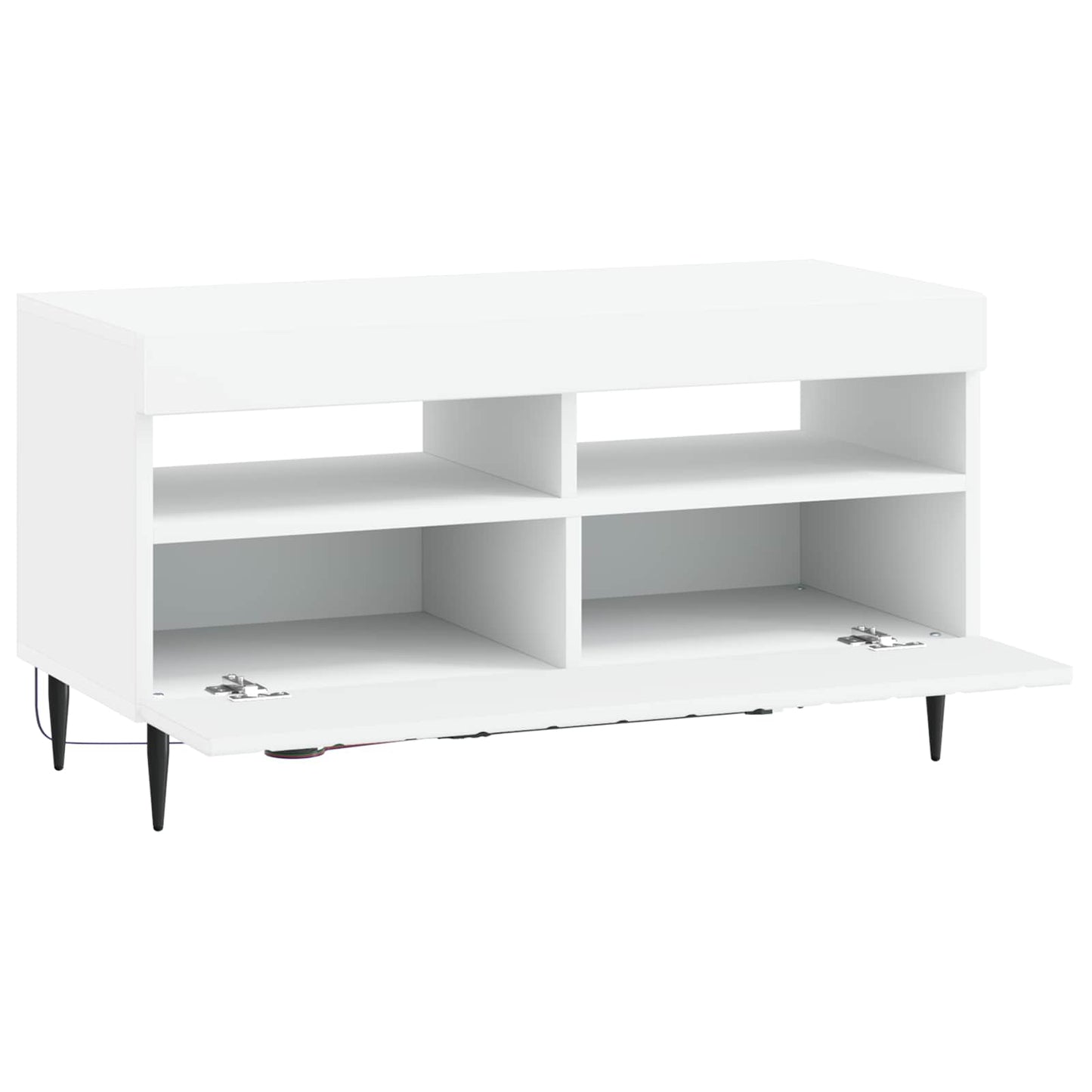 LED TV-skab Hvid Konstrueret træ