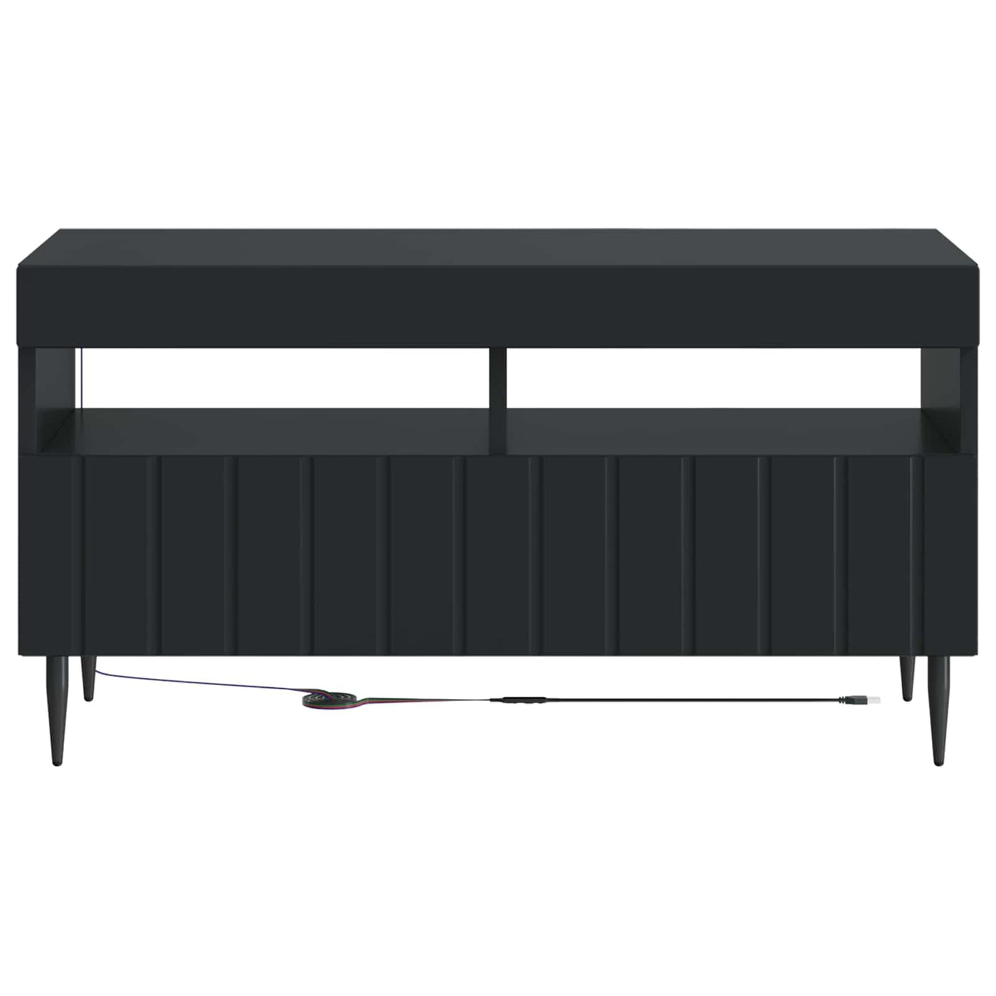 LED TV-skab Sort Konstrueret træ