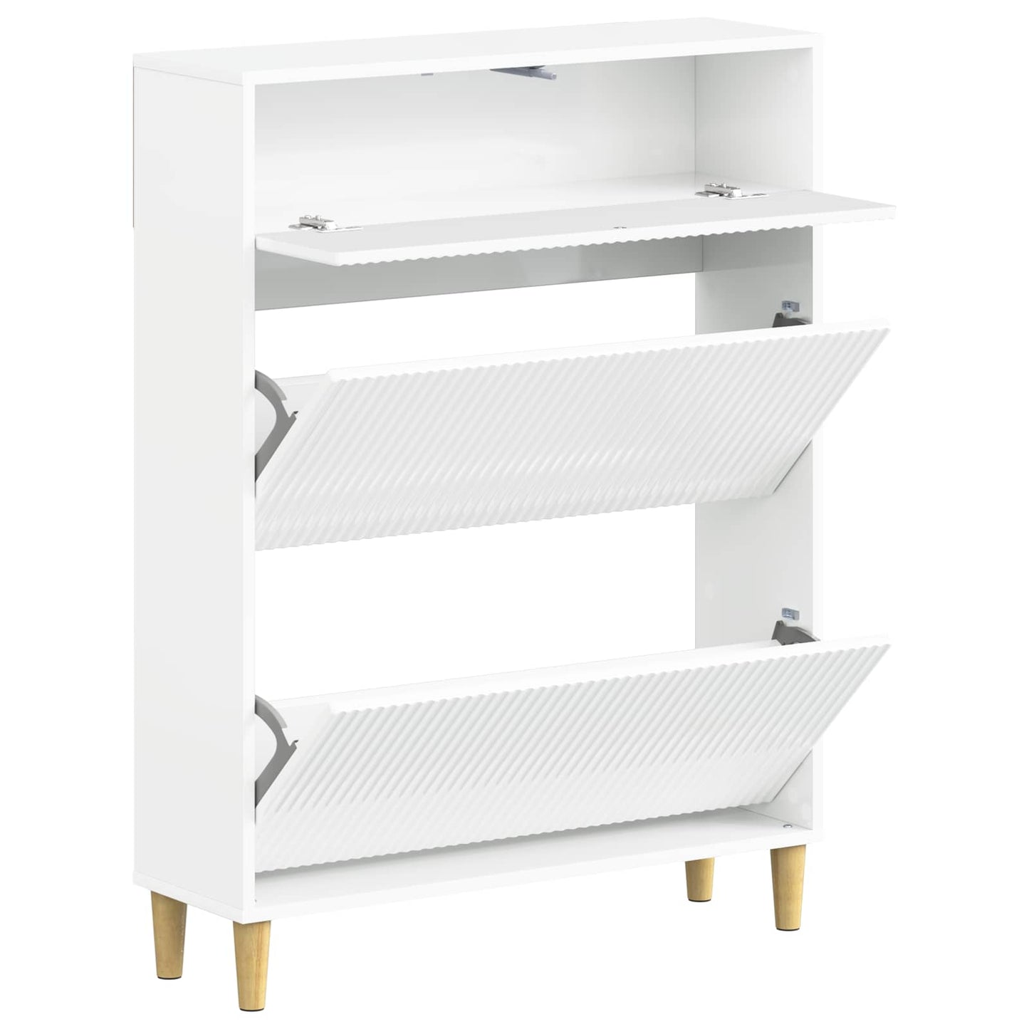 Sko skab ARNHEM 78 x 24 x 103 cm Konstrueret træ Hvid højglans