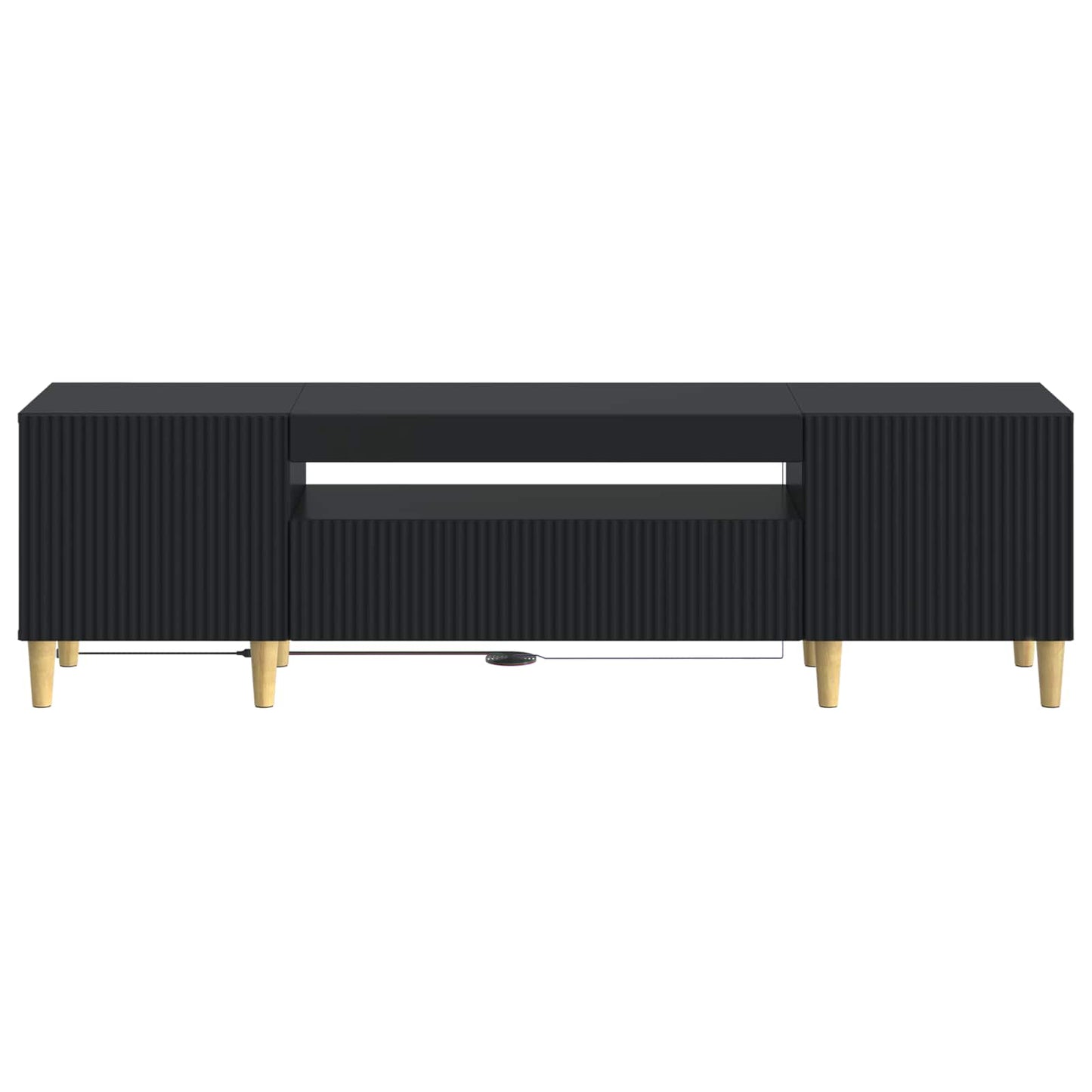 LED TV-skab Sort Konstrueret træ