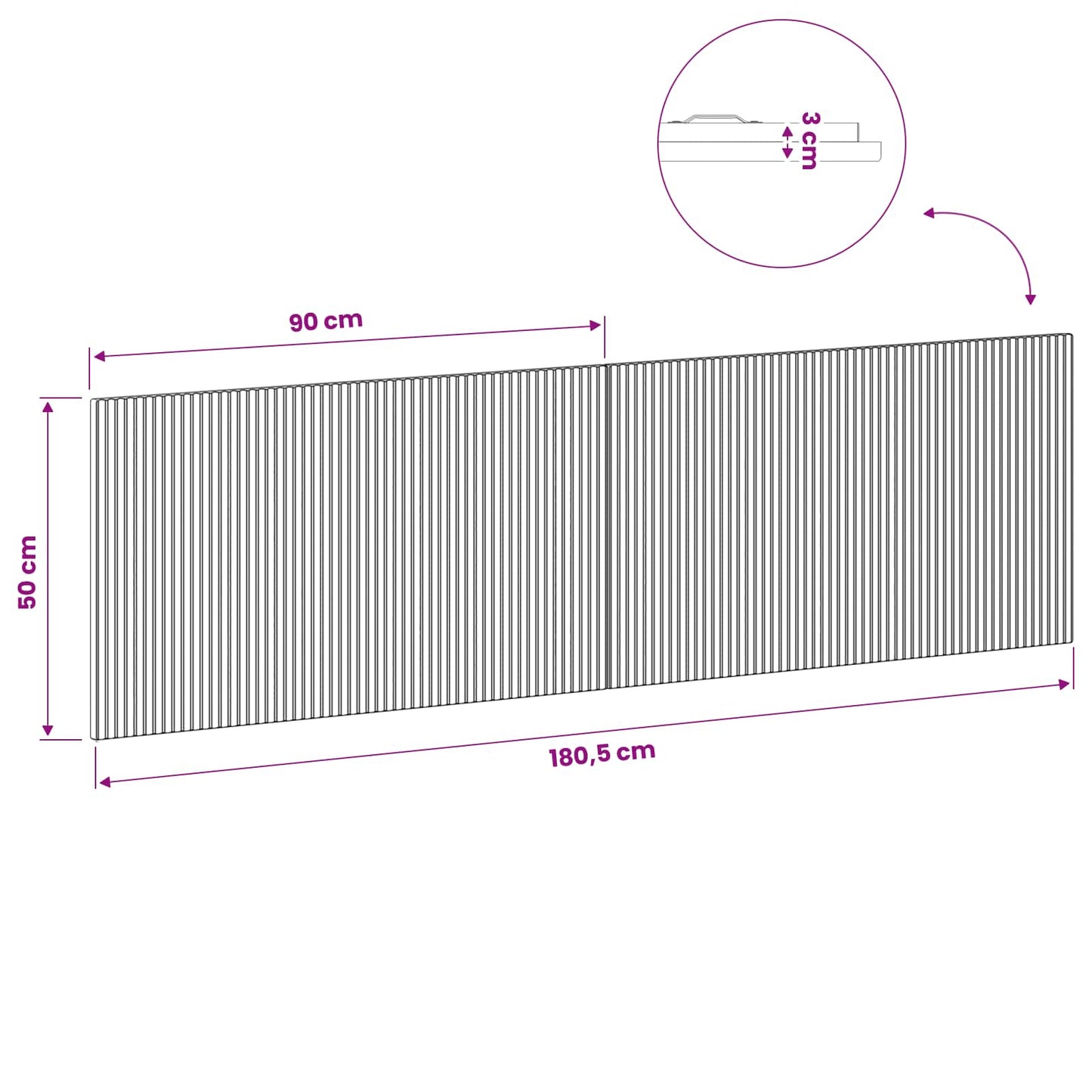 Væghængt hovedgærde ARNHEM Gammelt træ Konstrueret træ