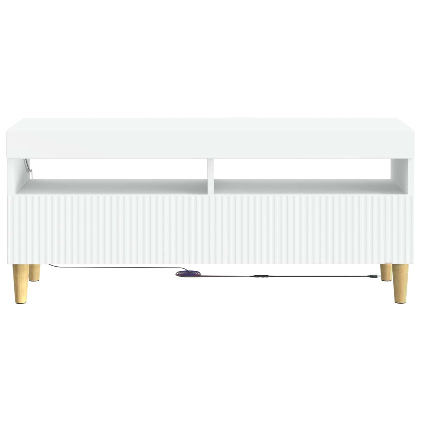 LED TV-skab Hvid Konstrueret træ