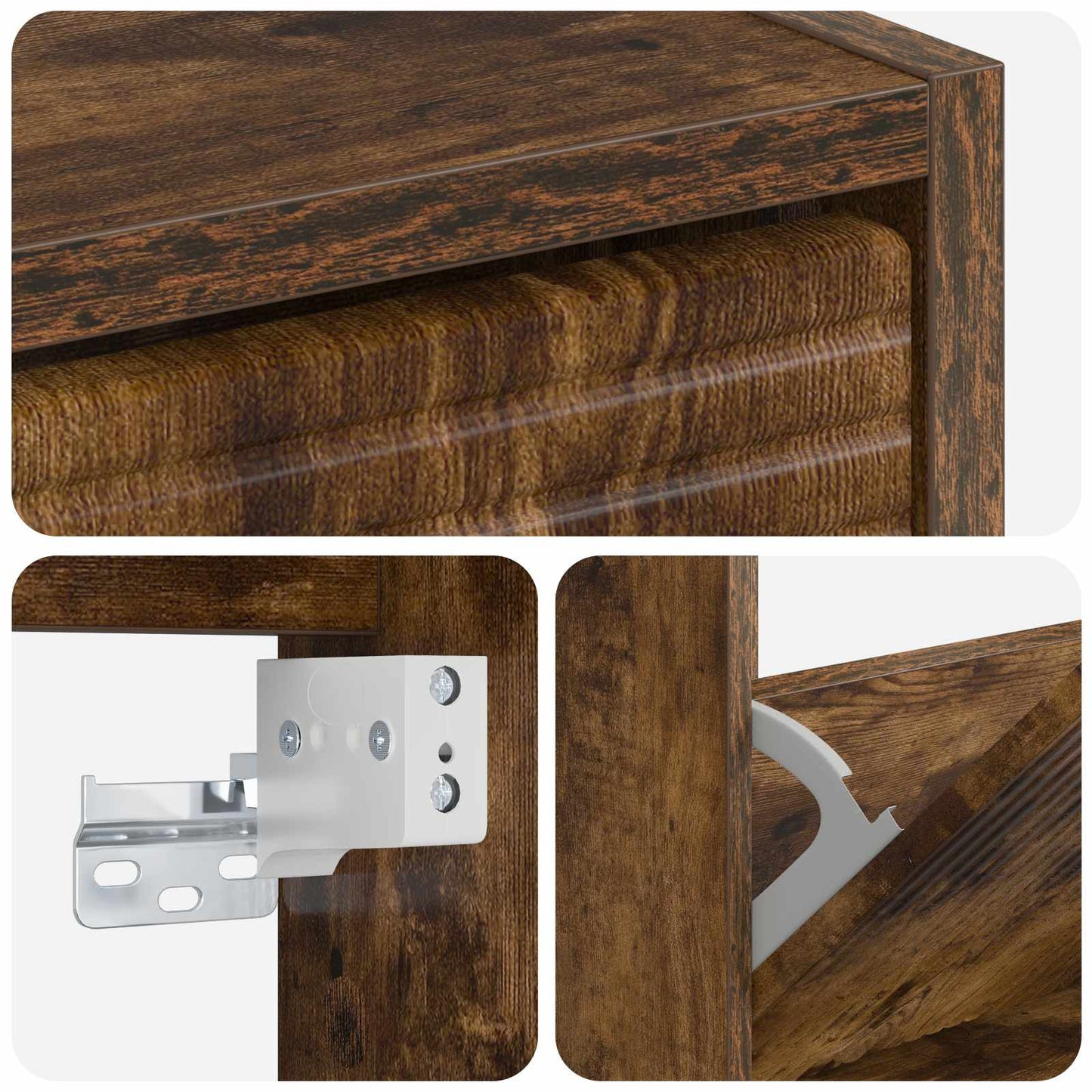 Vægmonteret Skoskab HAARLEM 71 x 17 x 43 cm Konstrueret træ