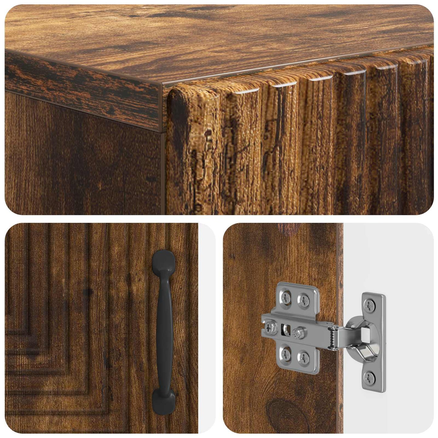 Sko skab HAARLEM 59,5 x 39,5 x 89,5 cm Konstrueret træ Røget eg