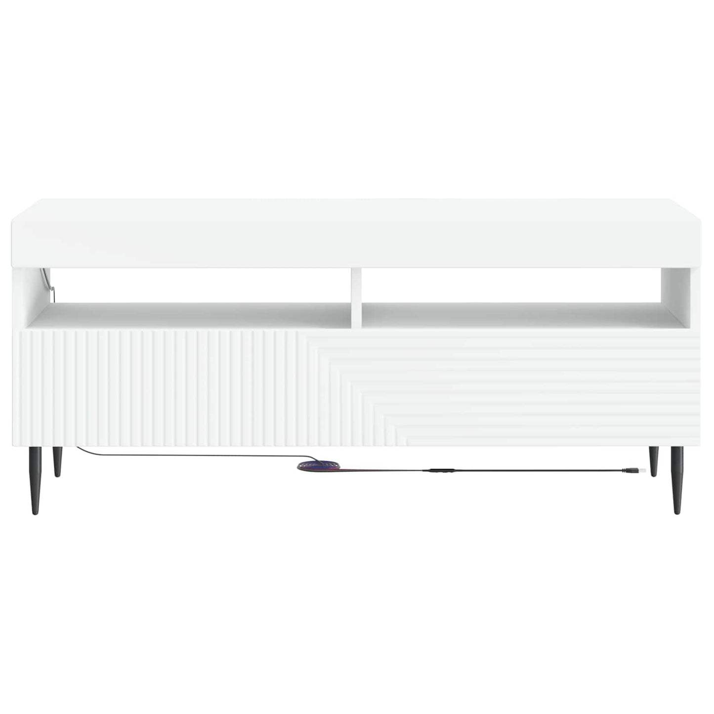 LED TV-skab Hvid Konstrueret træ