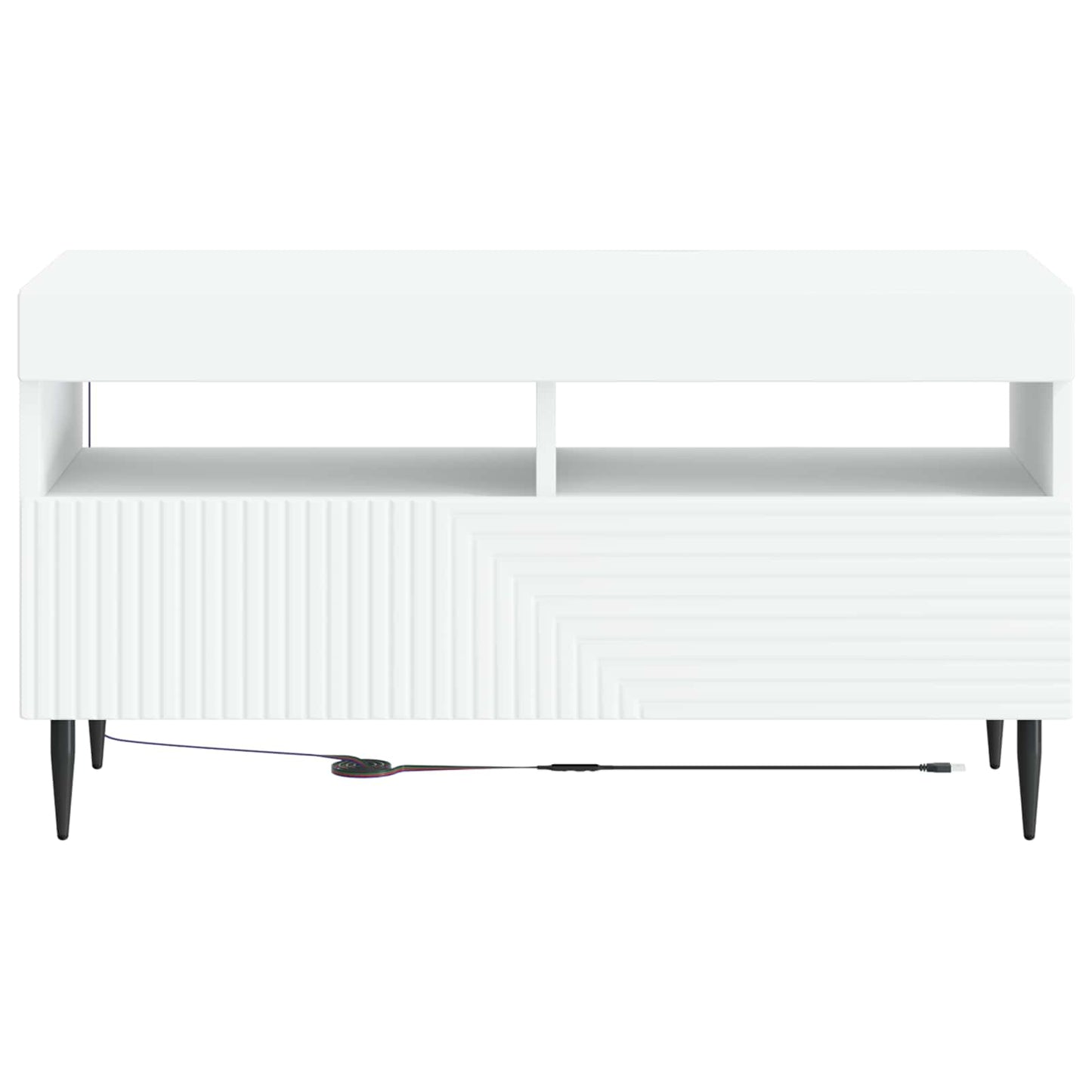 LED TV-skab Hvid Konstrueret træ