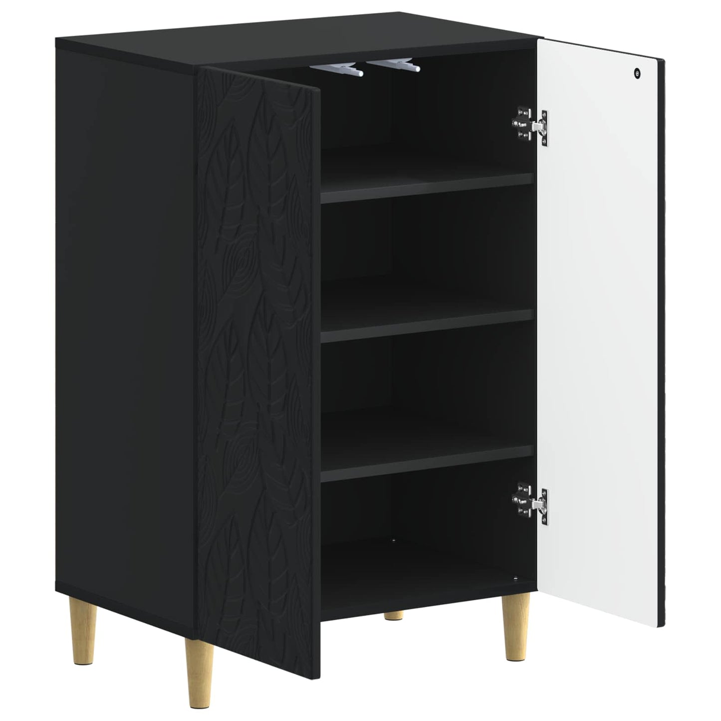 Sko skab DELFT 59,5 x 39,5 x 90 cm Konstrueret træ Sort