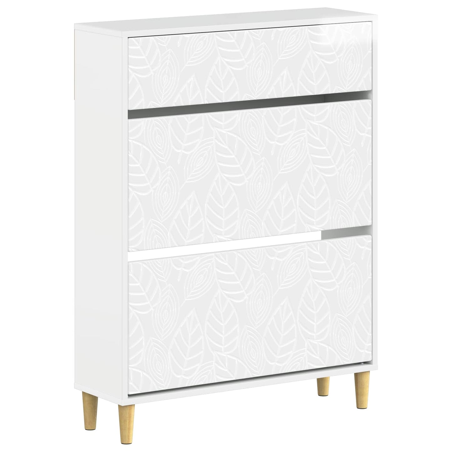 Sko skab DELFT 78 x 24 x 103 cm Konstrueret træ Hvid højglans