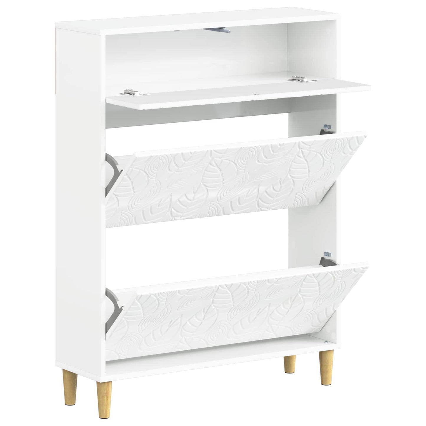 Sko skab DELFT 78 x 24 x 103 cm Konstrueret træ Hvid højglans