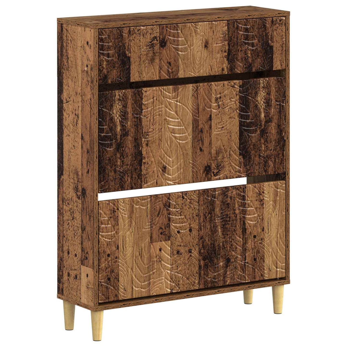 Sko skab DELFT 78 x 24 x 103 cm Konstrueret træ Gammelt træ
