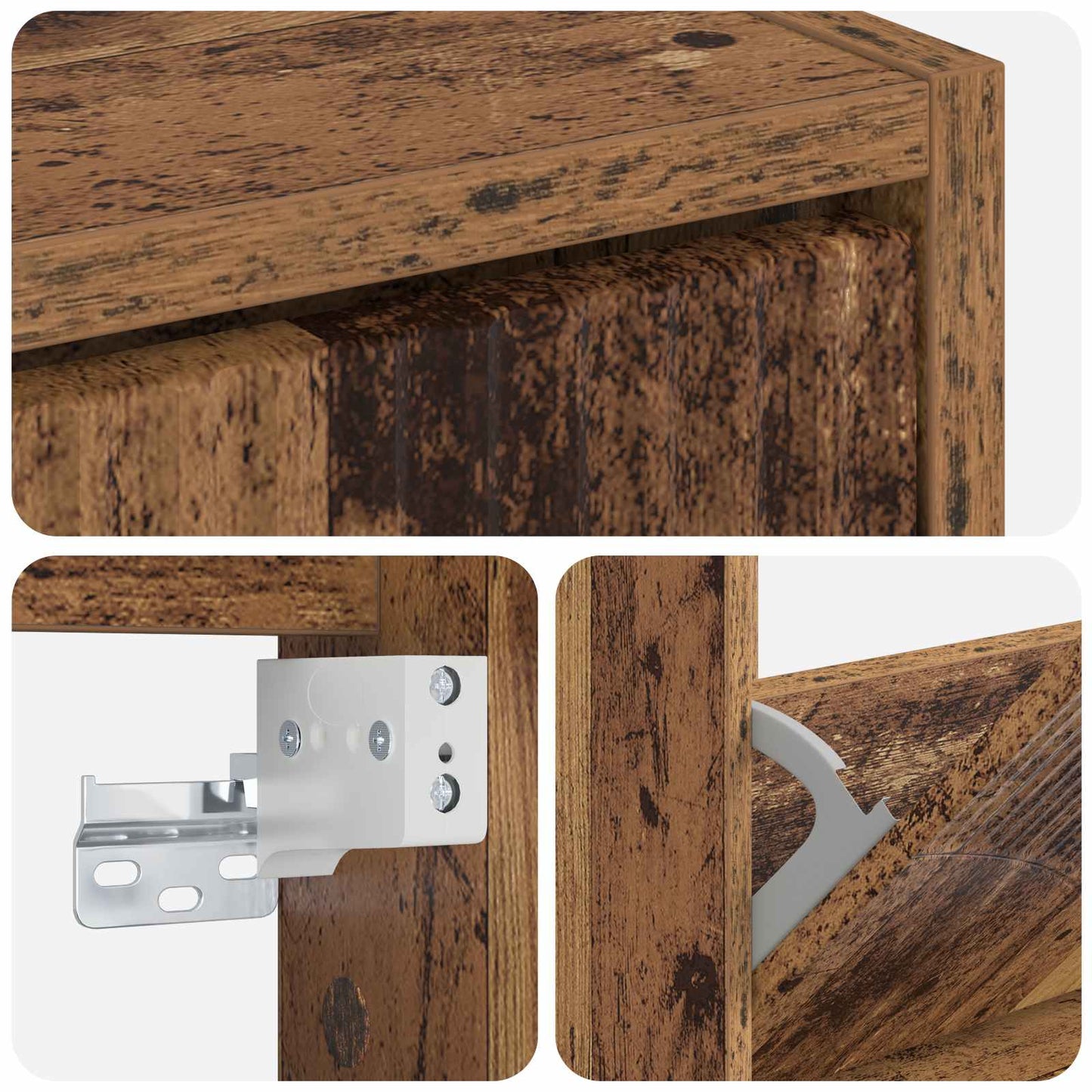 Vægmonteret Skoskab HOORN 71 x 17 x 86 cm Konstrueret træ