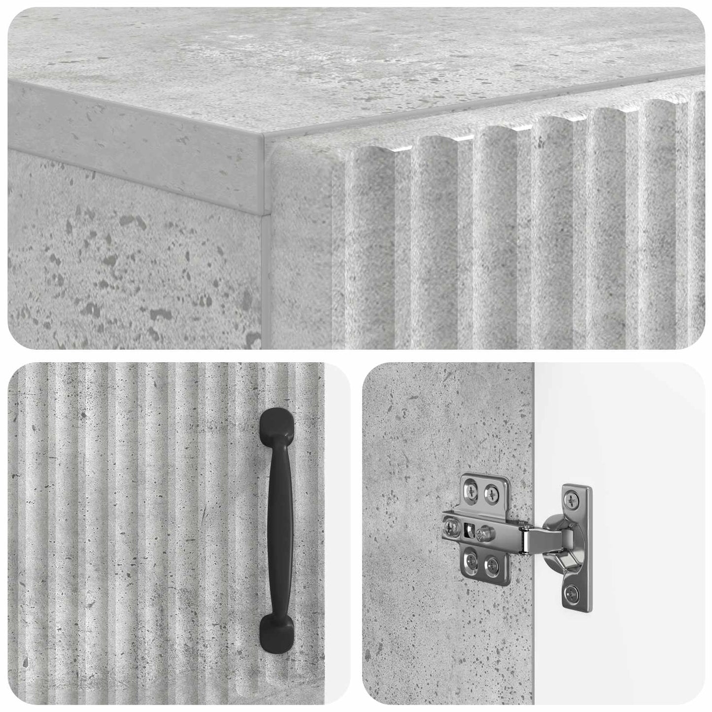 Sko skab HOORN 59,5 x 39,5 x 87 cm Konstrueret træ Betongrå