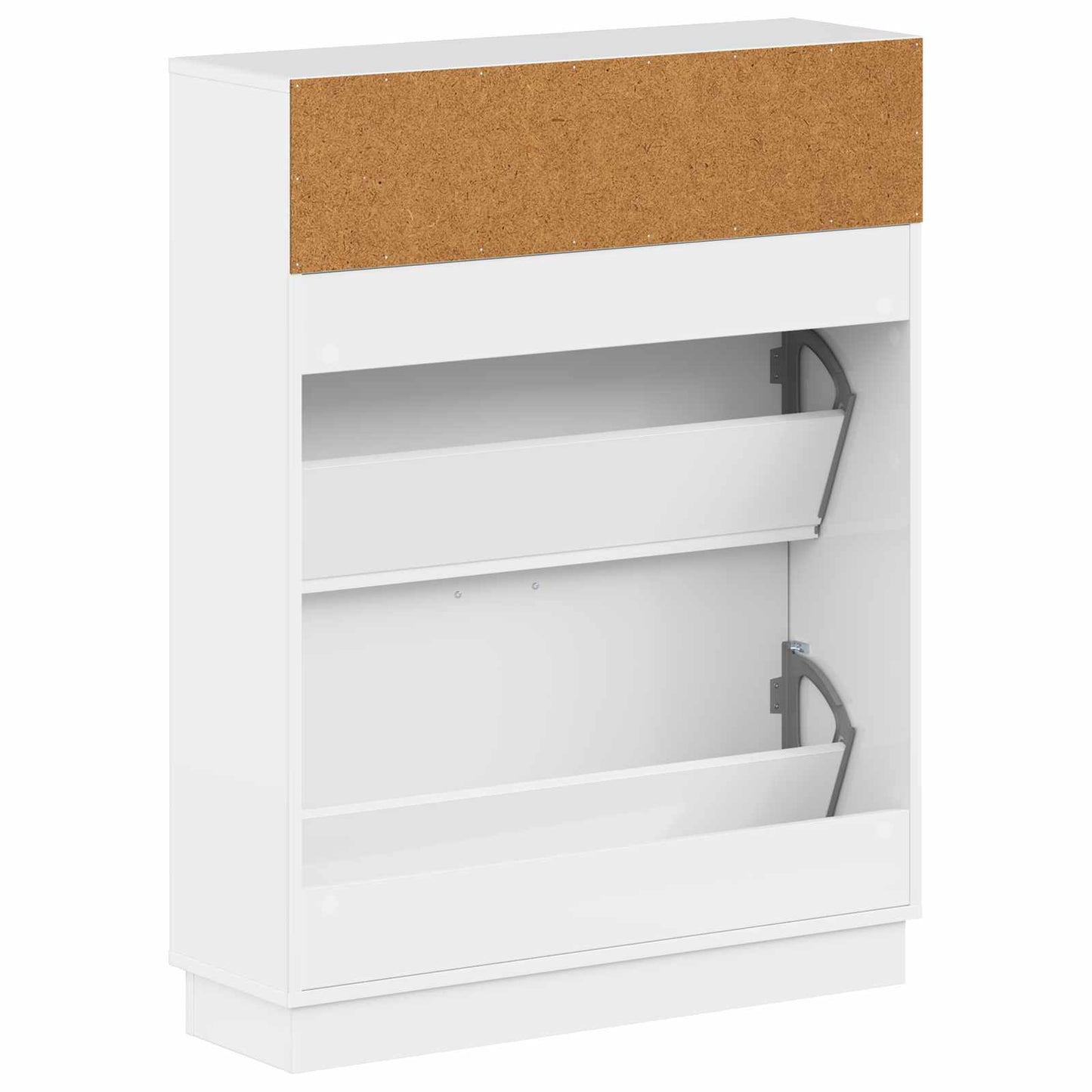 Sko skab HOORN 78 x 24 x 100 cm Konstrueret træ Hvid højglans