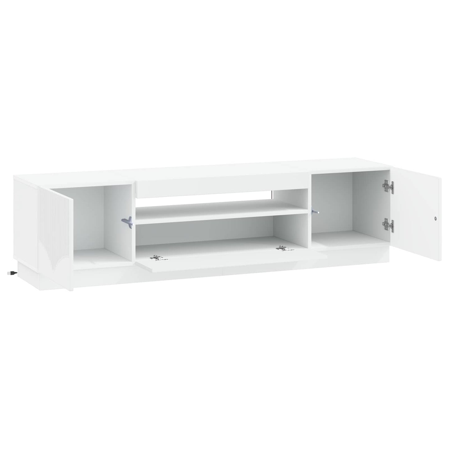 LED TV-skab Hvid Konstrueret træ