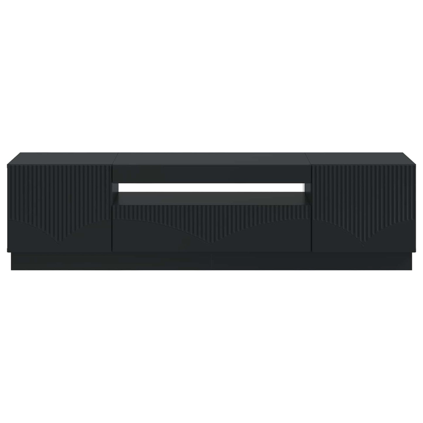 LED TV-skab Sort Konstrueret træ