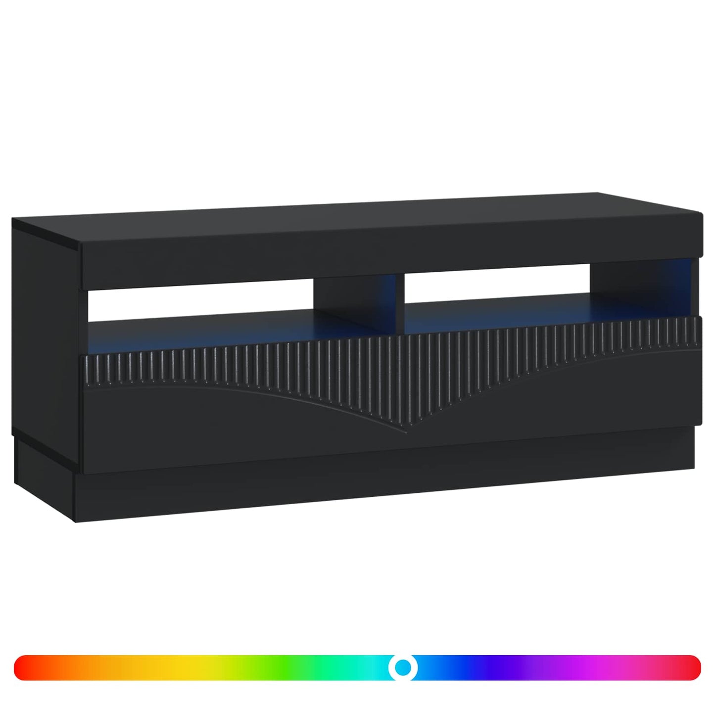 LED TV-skab Sort Konstrueret træ