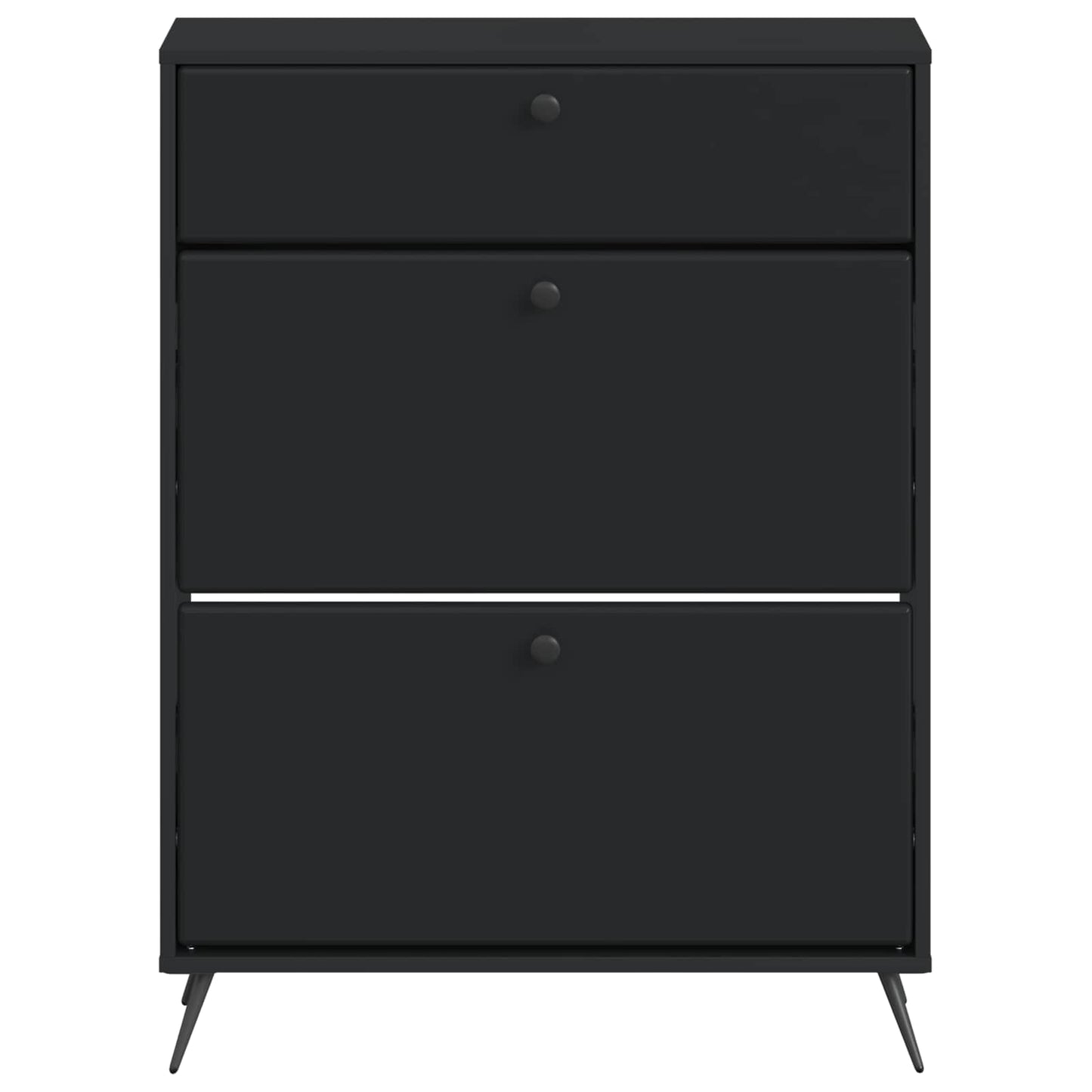 Sko skab BREDA 78 x 24 x 103 cm Konstrueret træ Sort