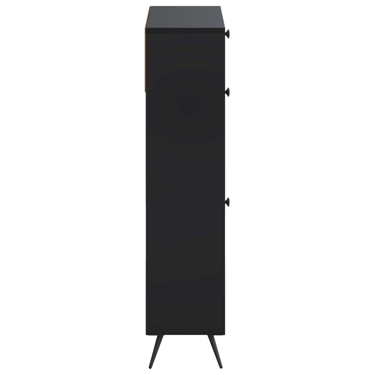 Sko skab BREDA 78 x 24 x 103 cm Konstrueret træ Sort